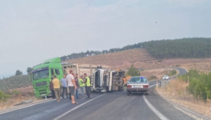 Gördes-Akhisar Yolunda Yine Kamyon Kazası