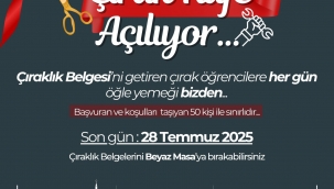 Belediyeden Çıraklara Ücretsiz Öğle Yemeği