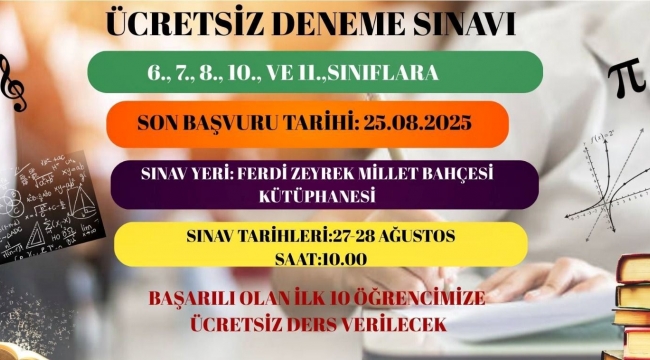 Belediyeden Ödüllü Deneme Sınavı