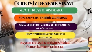 Belediyeden Ödüllü Deneme Sınavı