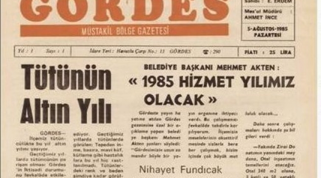 Gördes Gazetesi 41.Yılına Girdi