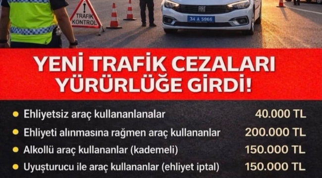 Yeni Trafik Cezaları Yürürlüğe Girdi