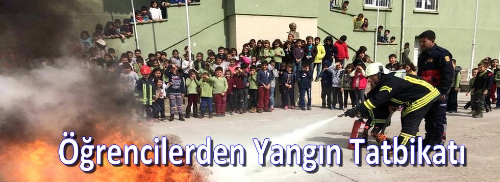 Öğrencilerden Yangın Tatbikatı